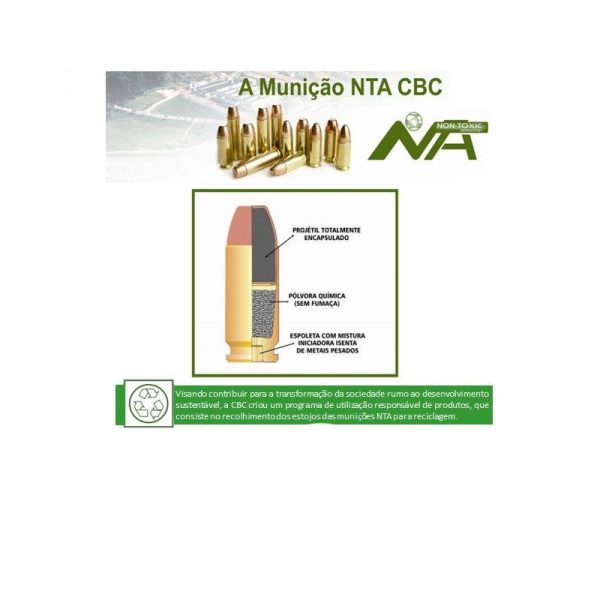 Munição CBC 40 SW EOPP 180GR NTA CXT C - Imagem 3